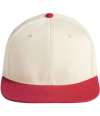 BB662 B662 Beechfield Contrast Flat Peak 6 Panel Cap Natural / Red colour image